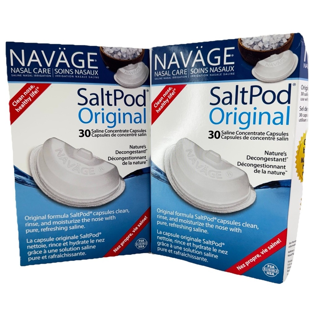 NOS Navage Salt Pods Saltpod Original 60 Salt Pods Sealed New Navage Flawed